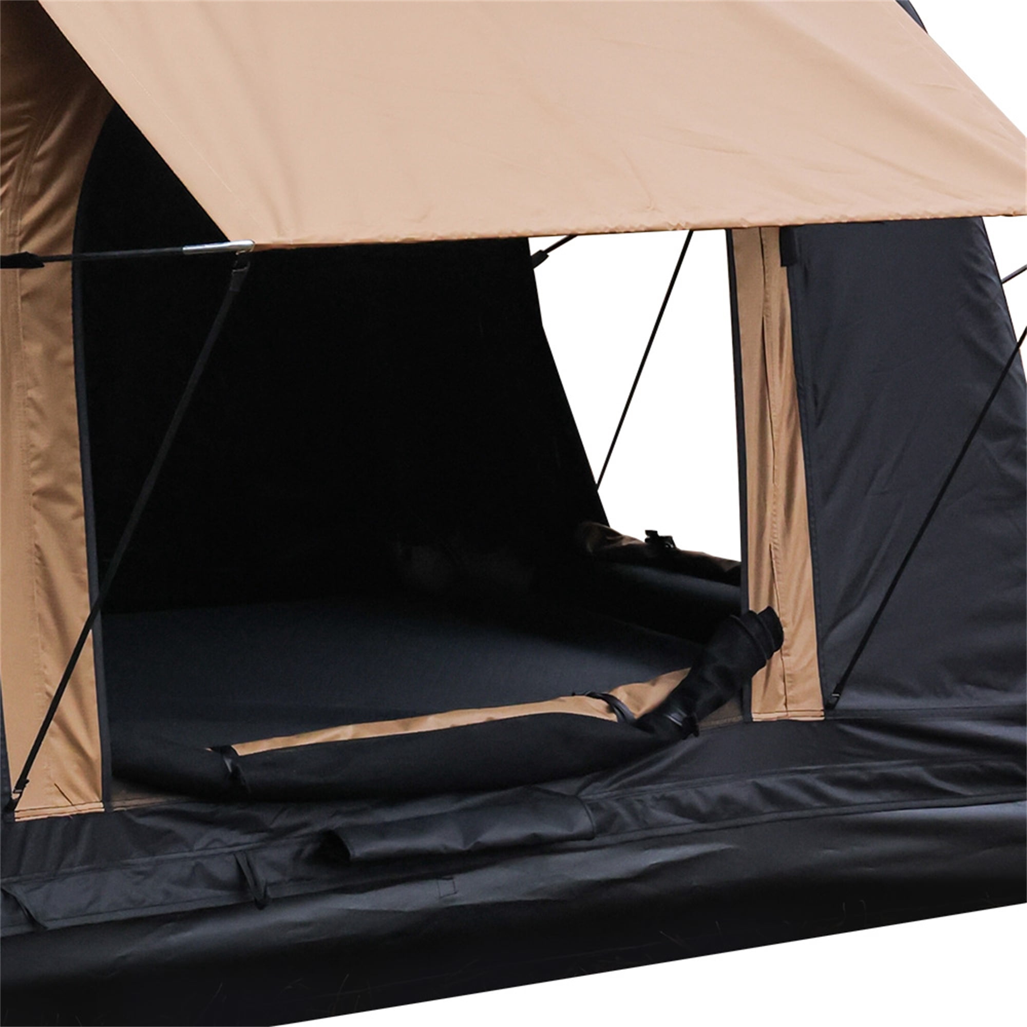 Miniyam Inflatable Car Roof Top Tent for SUV Truck, 2-3 Person Camping Outdoor Glamping Tent Yellow+Black