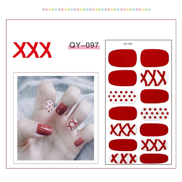 Pegatinas para uñas, pegatinas para uñas, película de esmalte de uñas multicolor