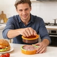 thumbnail image 4 of Round Hamburger Patty Maker - Adjustable Thickness Press for Thick Beef, Chicken & Veggie Burgers, Dishwasher-Safe PP Kitchen Tool (Orange), 4 of 6