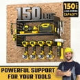 thumbnail image 3 of SUNALLY Power Tool Organizer, 3 Layers Drill Holder Wall Mount with 2 Side Pegboards, Heavy Duty Tool Storage Rack for Garage, 150Lbs Load Capacity, Black, 3 of 7