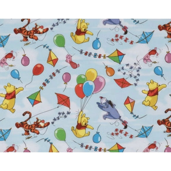 Windy Day Pooh Valance 42"W X 15"L Window Curtain Valance