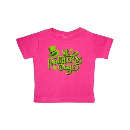 

Inktastic St. Patrick s Day Hand Lettering with Green Top Hat Gift Baby Boy or Baby Girl T-Shirt