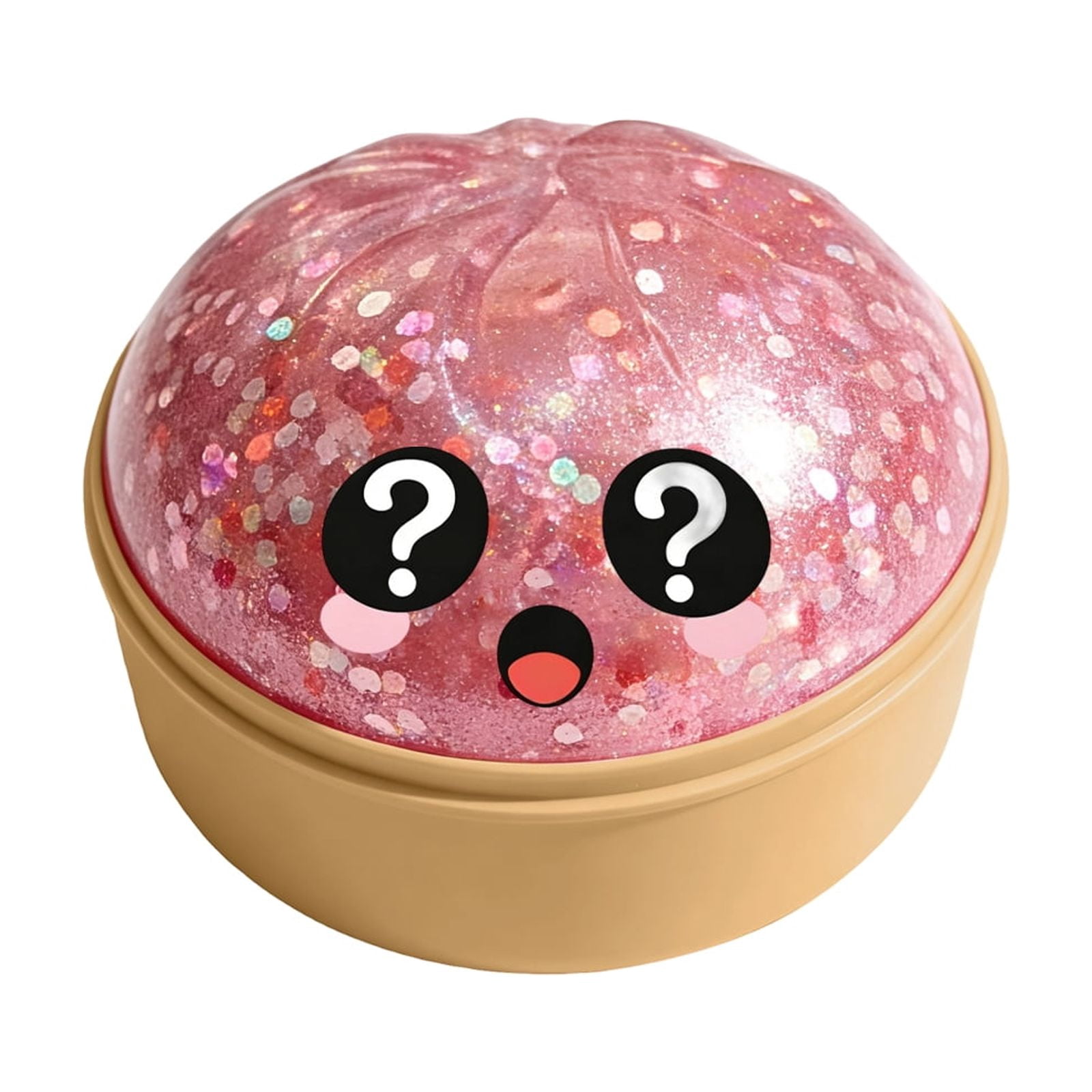 Glitter Colorful Dumpling Squishy, Cute Squishy Dumpling Large with Steamer, Squishy Dumpling Doll with Cute Expressions, Silicone Bun Sensory Fidget Dolls, Hand Pinching Decompression Dolls
