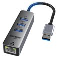 thumbnail image 2 of USB to Ethernet Adapter, 4-in-1 USB LAN Ethernet hub for Laptop, USB 3.0 to RJ45 Hub with 3*USB 3.0, Gigabit 1000Mbps, Compatible for MacBook, Surface Pro, Windows11/10/8/7, XP, Chromebook and More, 2 of 4