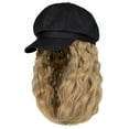 thumbnail image 2 of Newsboy Cap with Wavy Curly Hair Extensions for Women Hat Attached Synthetic Wig Short Extensions, 2 of 6