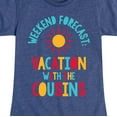 thumbnail image 3 of Instant Message - Weekend Forecast Vacation With The Cousins - Toddler And Youth Girls Short Sleeve T-Shirt, 3 of 6