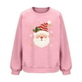 thumbnail image 4 of HOMBOM Pink Sweatshirt for Women Fall Pullover Cute Waffle Long Sleeve Womens Tops Christmas, 4 of 7