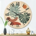 thumbnail image 2 of Designart 'Sun and Moon Shapes In Retro Green & Terracotta Tone' Modern Wood Wall Clock, 2 of 5