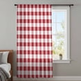 thumbnail image 4 of Farmhouse Red Plaid Sheer Curtains 63 Inches Long, Rustic Red White Checkered Light Filering Curtains, Breathable Simi Curtain Privacy Drapes for Living Room Bedroom Lightweight Window Treatment, 4 of 9