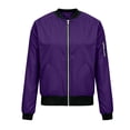 thumbnail image 5 of Women's Bomber Jacket Lightweight Long Sleeve Zip Up Casual Fall Jacket with Pockets, 5 of 7