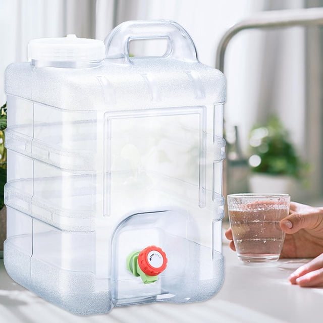 Contenedor de agua para acampar, portador de agua con grifo, bidón de agua de gran capacidad, jarra de agua con asa para picnic en coche y mochileros