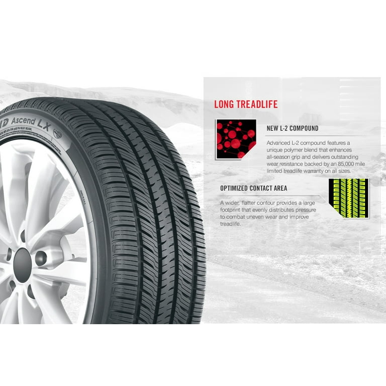 Yokohama AVID Ascend LX 225/60R17 Tire, Fits 2018-23 Crosstrek
