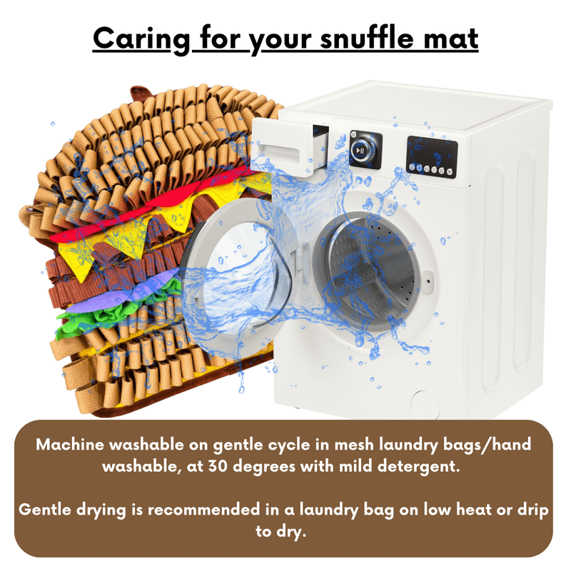 LUVMYFIDO Hamburger Enrichment Foraging Snuffle Mat for Dogs, Dog Puzzle Toy, Slow Feeder