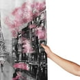 thumbnail image 5 of JOOCAR Paris Eiffel Tower Pink Valentine Polyester Bathroom Shower Curtain with 12 Hooks, 72×72 in, 5 of 7