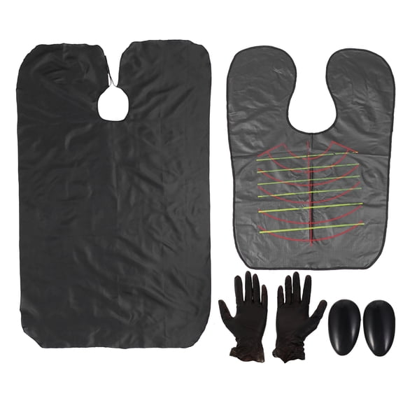 Luxshiny 4Pcs Hair Coloring Kit Black Includes Ear Covers Gloves Cape for Hair Cut