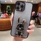 thumbnail image 1 of Funda de teléfono con soporte de conejo brillante chapada de lujo para iPhone 11, 12, 13, 14 Pro Max, X, XR, XS, funda suave a prueba de golpes en 7, 8 Plus, SE2 Fivean unisex, 1 of 2