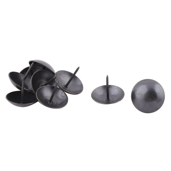 Furniture Metal Upholstery Thumb Tack Nail Ornament Pushpin Black 25 x 25mm 9pcs