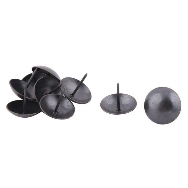 Furniture Metal Upholstery Thumb Tack Nail Ornament Pushpin Black 25 x 25mm 9pcs