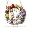 thumbnail image 5 of Coronas de Puerta de Primavera para la Puerta Delantera Afuera con Conejos, Huevos Y Flores - Corona Decorativa de 20 cm para la Decoración de la Fiesta de Pascua de la Ventana de la Pared, 5 of 5