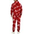 thumbnail image 5 of yuCgh Men's Casual Sports Solid Color Fleece Pullover Suit, Christmas Print Design Two-Piece Set for Athletic and Lounge Wear, Soft and Warm for Winter Activities,Watermelon Red L, 5 of 5