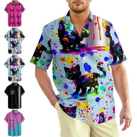 

MLFU Men s Casual Button-Down Shirts with Pocket Mens Short Sleeve Shirts