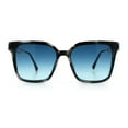 thumbnail image 4 of Womens Luxury Designer Inset Lens Metal Arm Horn Rim Plastic Fashion Sunglasses Green Marble - Navy, 4 of 7
