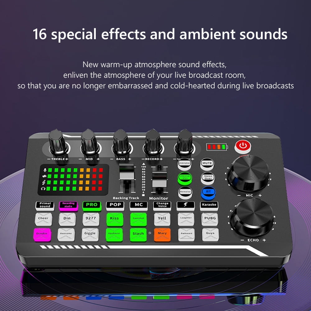 Sound Card Kit Suspension Microphone Kit Professional Sound Card & Microphone & Mic Arm Bracket Set F998 Live Soundcard BM800 Condenser Microphone Shock Proof Holder Windshield Pop Filter