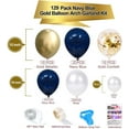 thumbnail image 4 of 129Pcs Navy Blue Gold Balloon Arch Garland Kit - Navy White Gold Confetti Balloons with Balloon Accessories for Graduation Party Baby Shower Wedding Birthday Class of 2020 Prom Decorations, 4 of 4