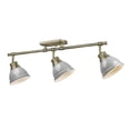 thumbnail image 4 of 3-Light Semi-Flush Track Light in Aged Brass with Black Shade, 4 of 7