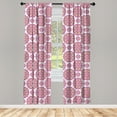 thumbnail image 3 of Ambesonne Purple Mandala Curtains, Lotus Essence, Pair of 28"x84", Lime Green Fuchsia, 3 of 5