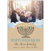 Hanukkah Votive - 5x7 Personalized Hanukkah Card