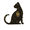 Black Cat Watching, variant on Gothic Cat Wooden Floating Shelf for Crystals and Stones, 11.5-Inch Mystical Animal Silhouette Wall Decor, Witchy Room Aesthetic Display Stand for Essential Oils and Trinkets, Black Forest Finish