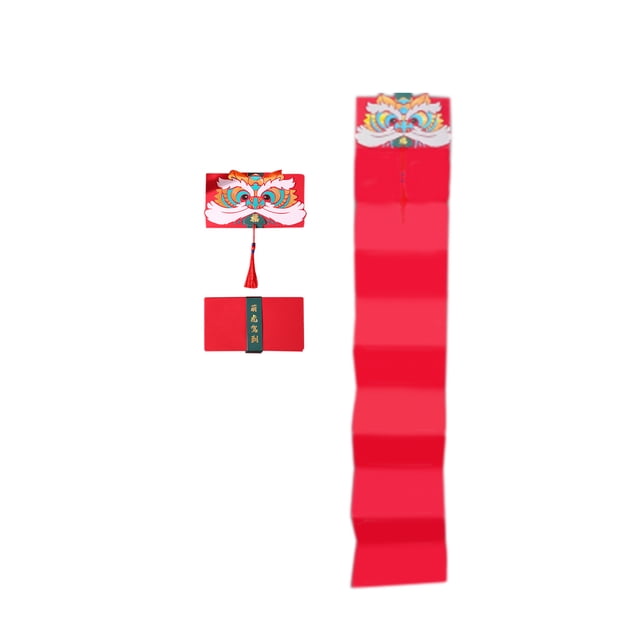 Juego de sobres rojos tradicionales, 10 bolsillos, 1295 mm/51 pulgadas, para bendiciones de 1000 a 2000 RMB, Año Nuevo chino 2022