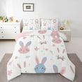 thumbnail image 2 of Erosebridal Rabbit Bunnies Bedding Sets Twin with Comforter, Flower Floral Duvet Insert, Bowknot Princess Reversible Comforter Sets Twin Size, Breathable Room Decor, 2 Pieces, 2 of 8