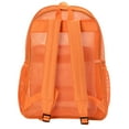 thumbnail image 2 of K-Cliffs Deluxe Mesh Backpack Heavy Duty Student Net Bookbag High Quality Simple Netting School Bag Durable Security See Through Daypack Orange, 2 of 6
