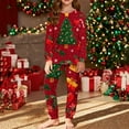 thumbnail image 1 of Conjuntos de blusas y camisas de cuello redondo y manga larga con estampado navideño para niños Camisa de manga larga con cuello redondo y cintura elástica Pantalones largos Conjunto de traje de casa, 1 of 6