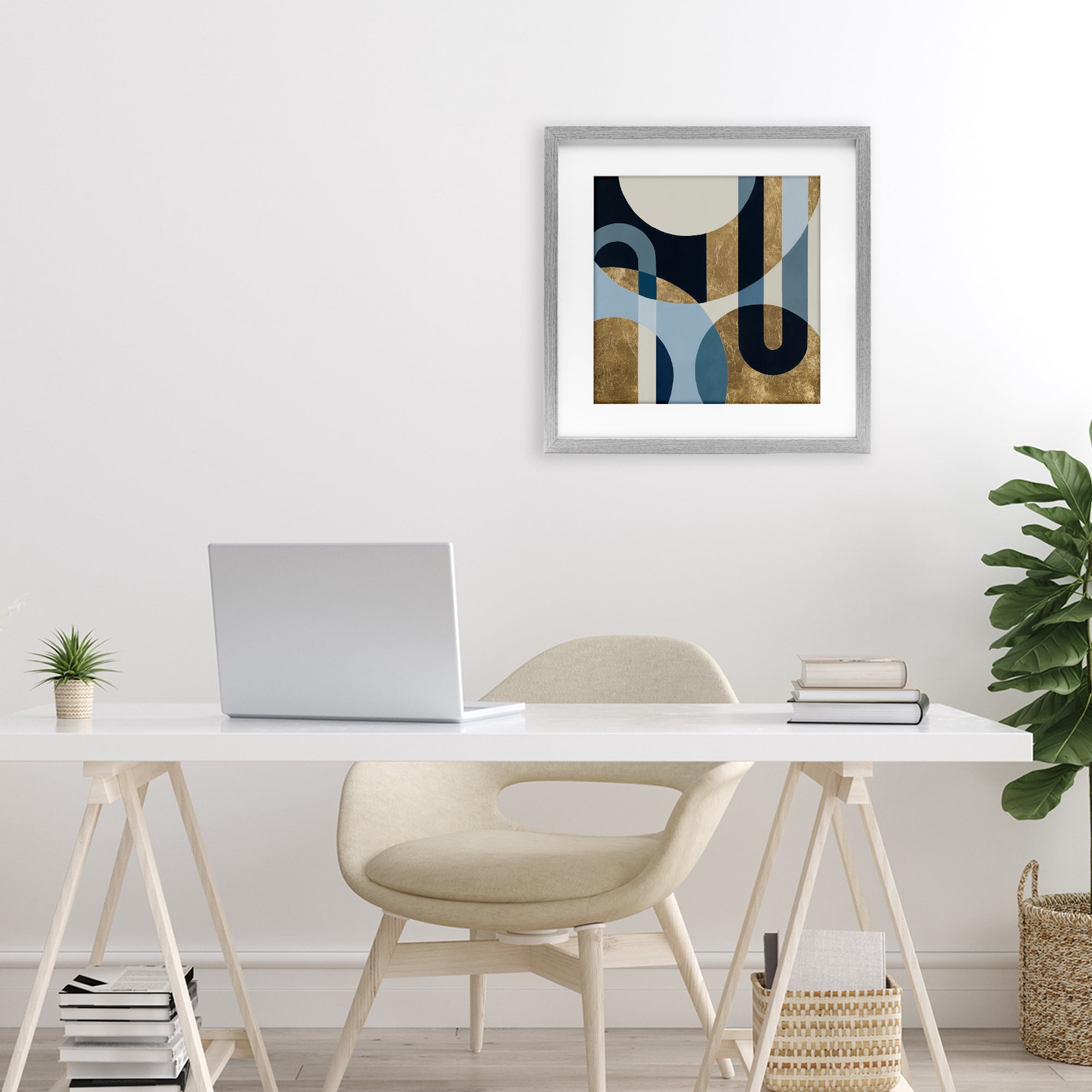 Stupell Industries Earthly Shapes & Arches Gray Framed Print Under Glass, design by Max Maxx