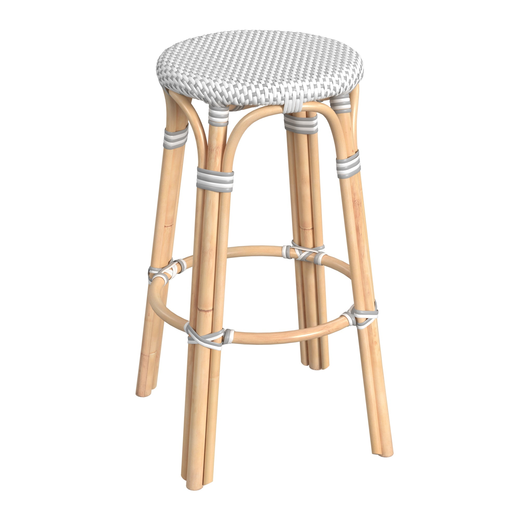 gray rattan bar stools