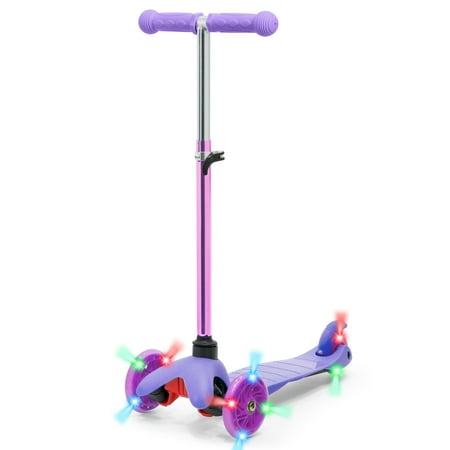 Best Choice Products Kids Mini Kick Scooter w/ Light-Up Wheels and Height Adjustable T-Bar - (Worlds Best Scooter Wheels)