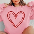 thumbnail image 5 of VgaVtl Long Sleeve Ladies Sweatshirts Valentines Day Oversized Womans Tops Pullover Pink Heart Print Vacation Funny Tops, 5 of 5