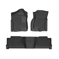 Husky Liners 93891 Weatherbeater Floor Mats Fit 2001-2006 Silverado/Sierra 1500 Crew Cab HD/LD Front/2nd Row Liners 3pc Black