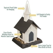 North States Village Collection White and Gray Church Hopper Bird Feeder, 5 lb Capacity