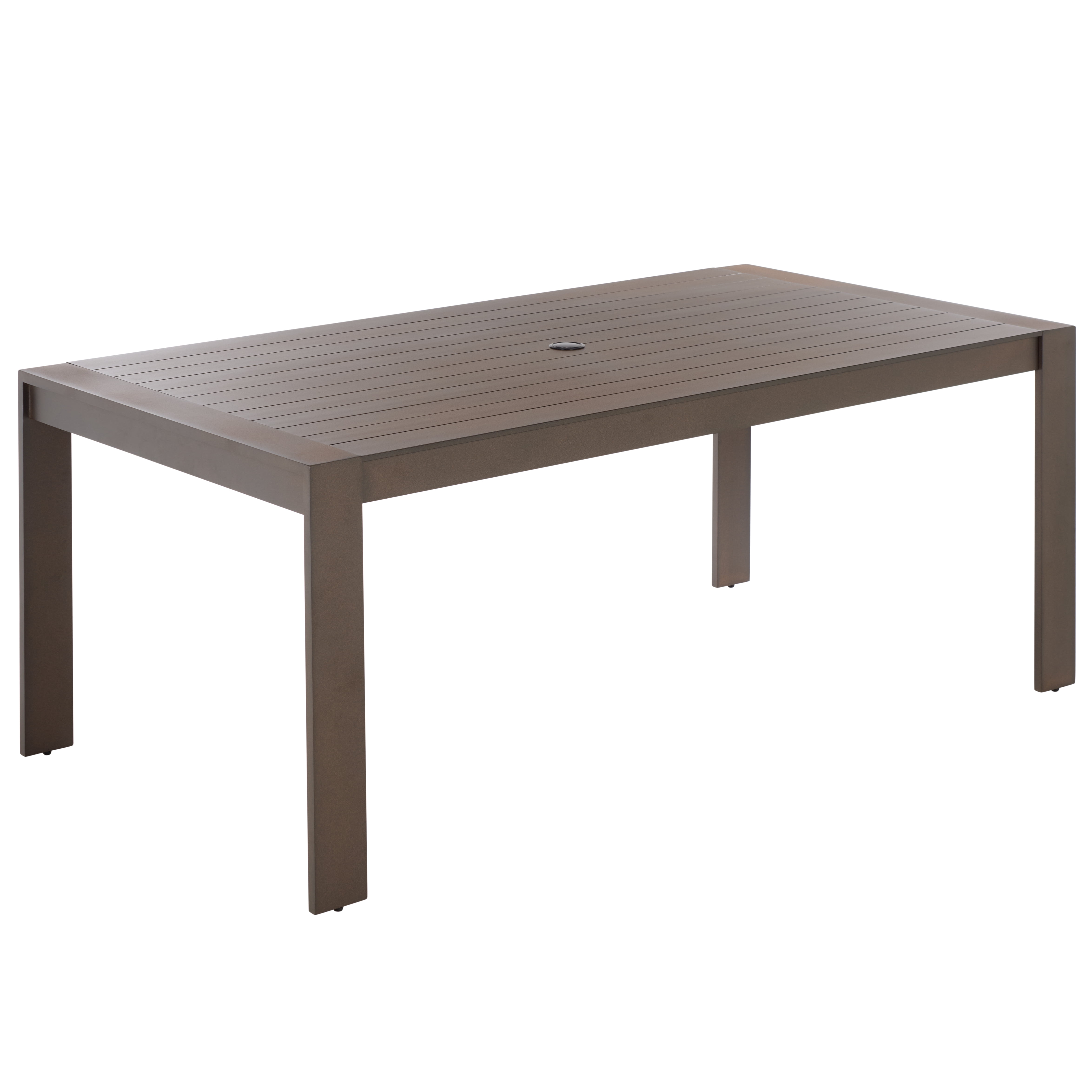 Safavieh Fash Modern Aluminum 4 Leg Outdoor Dining Table, Brown