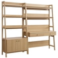 thumbnail image 2 of Modway 2-Piece Wood Office Desk and Bookshelf, Wood Oak, 161 lb, 2 of 5