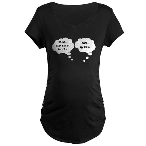 CafePress - I JUST KICKED MOM...TWINS Maternity T Shirt - Maternity Dark T-Shirt
