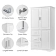 thumbnail image 4 of Tcbosik Tall Bathroom Storage Cabinets, Modern Linen Storage Cabinet with 3 Doors & 5 Shelves & 3 Drawer, 62" H Storage Cabinet Freestanding for Bathroom, Living Room, Home Office, Kitchen, White, 4 of 10