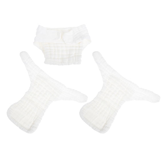 OULII 3Pcs Washable Diapers for Baby White Breathable for Outdoor Activities