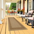 thumbnail image 4 of Ottomanson Landscape Bordered Design 3x7 Non Shedding Indoor/Outdoor Runner Rug, 2'7" x 6'11", Beige, 4 of 7