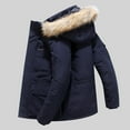 thumbnail image 4 of Gyujnb Jackets for Men,Male Winter Warm Casual Padded Jacket Thickened Mid Length Pocket Design Hooded Collar Padded Jacket,Winter Coats for Men,Size:3XL, 4 of 4