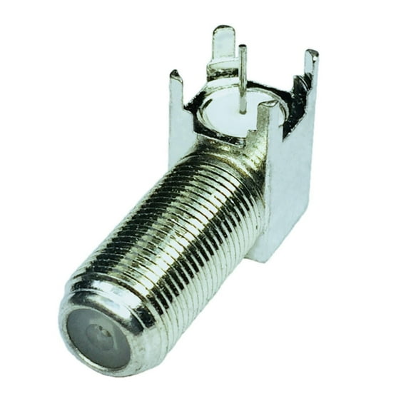 10 Pack of F-Type Jack Female bulkhead Right Angle Thru Hole PCB 75 Ohm 531-40066 RF Connector